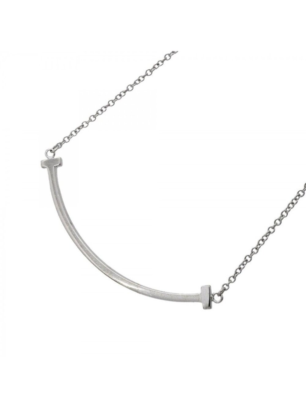 Tiffany & Co Necklace T Smile Small 18k White Gold